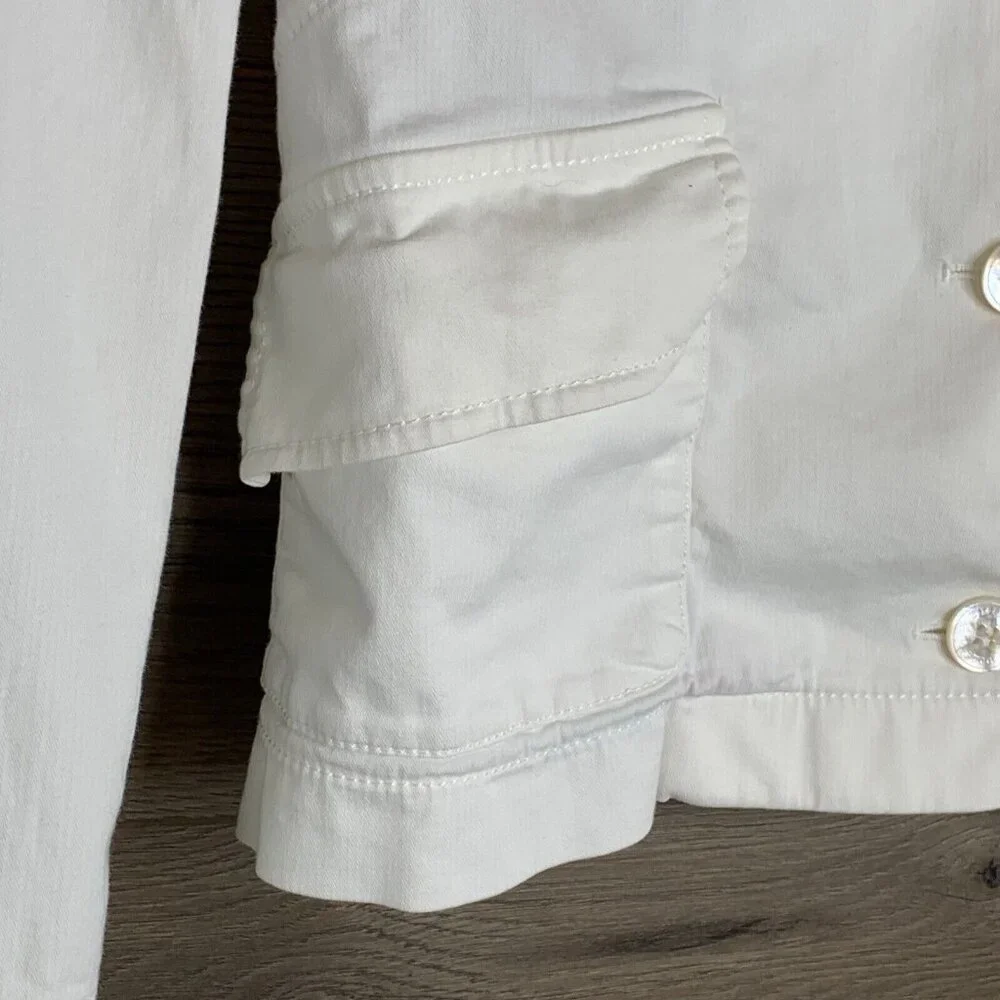 Emilio Pucci Firenze Jacket Womans Size 10 White Denim Stretch Made in Italy - Picture 4 of 15